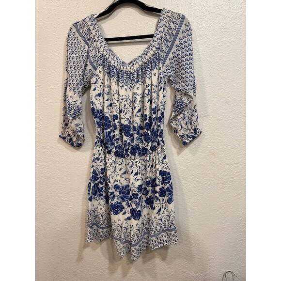 Anthropologie Clemente Romper Off Shoulder  Jumpsuit  Sz Xs Missing Belt - Picture 2 of 6